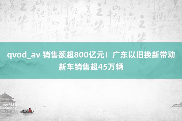 qvod_av 销售额超800亿元！广东以旧换新带动新车销售超45万辆