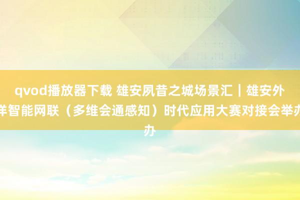 qvod播放器下载 雄安夙昔之城场景汇｜雄安外洋智能网联（多维会通感知）时代应用大赛对接会举办