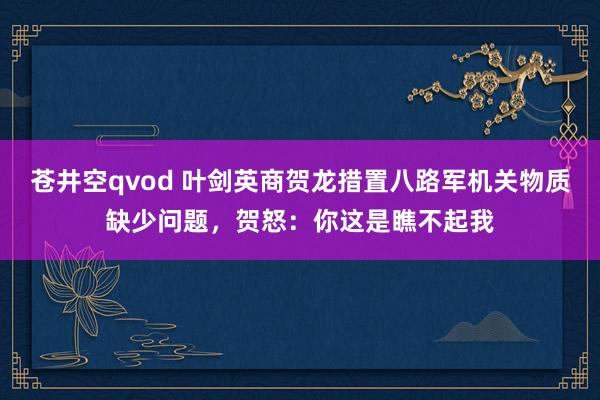 苍井空qvod 叶剑英商贺龙措置八路军机关物质缺少问题，贺怒：你这是瞧不起我