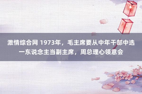 激情综合网 1973年，毛主席要从中年干部中选一东说念主当副主席，周总理心领意会