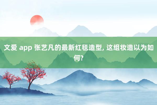 文爱 app 张艺凡的最新红毯造型， 这组妆造以为如何?